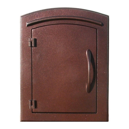 Book Publishing Co 12 in. Manchester Security Drop Chute Mailbox with Plain Door Faceplate - Antique Copper GR1613341